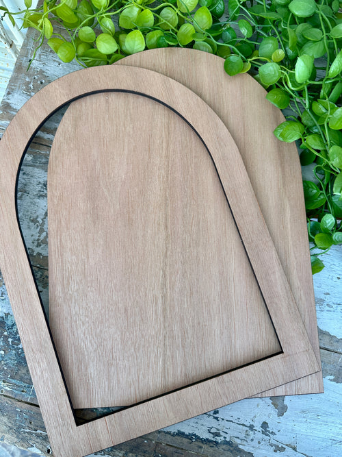 Arch with overlay Frame 2 piece set Blank PLY shape 39cm
