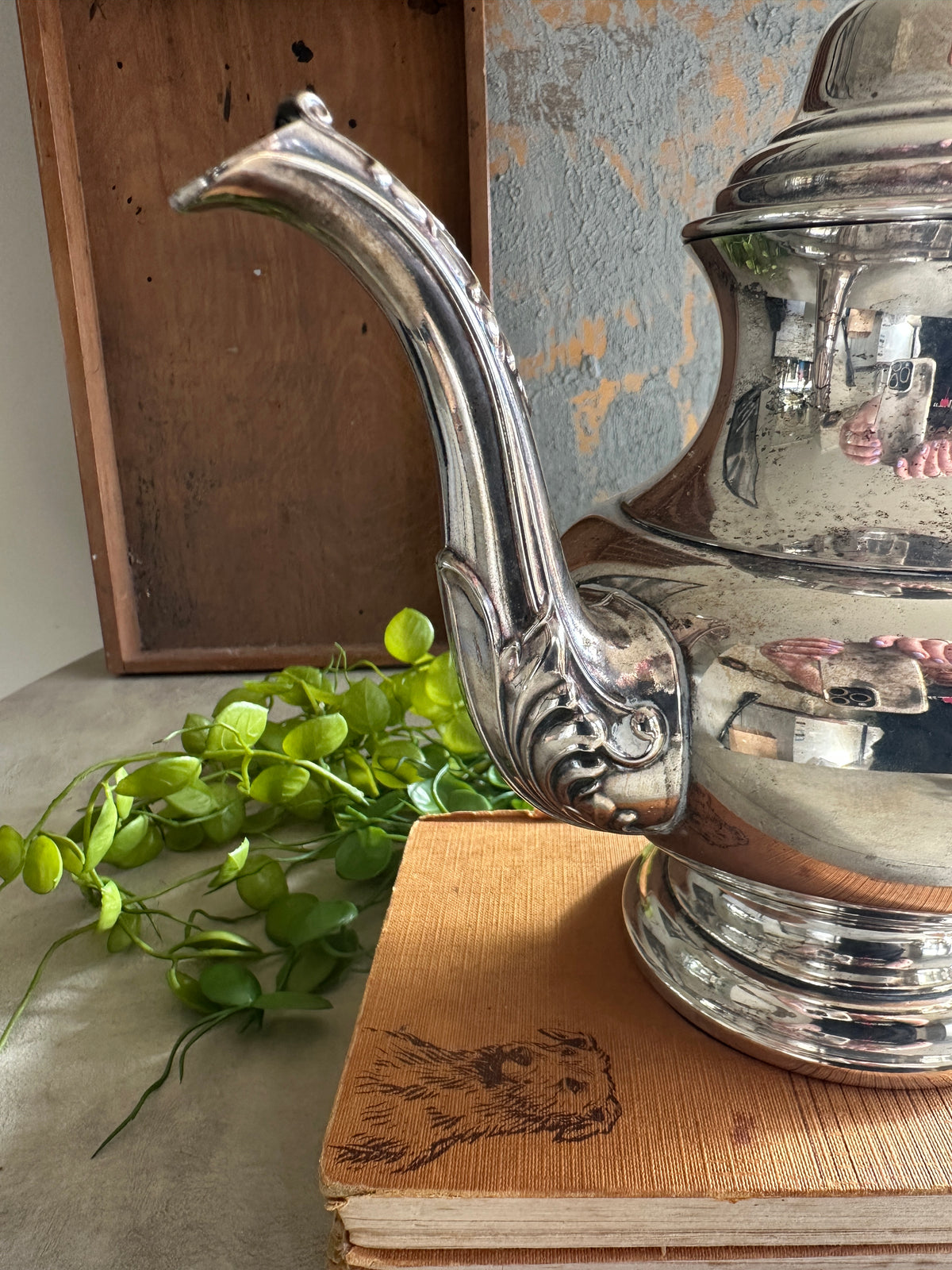 Tea Pot ornate silver plate