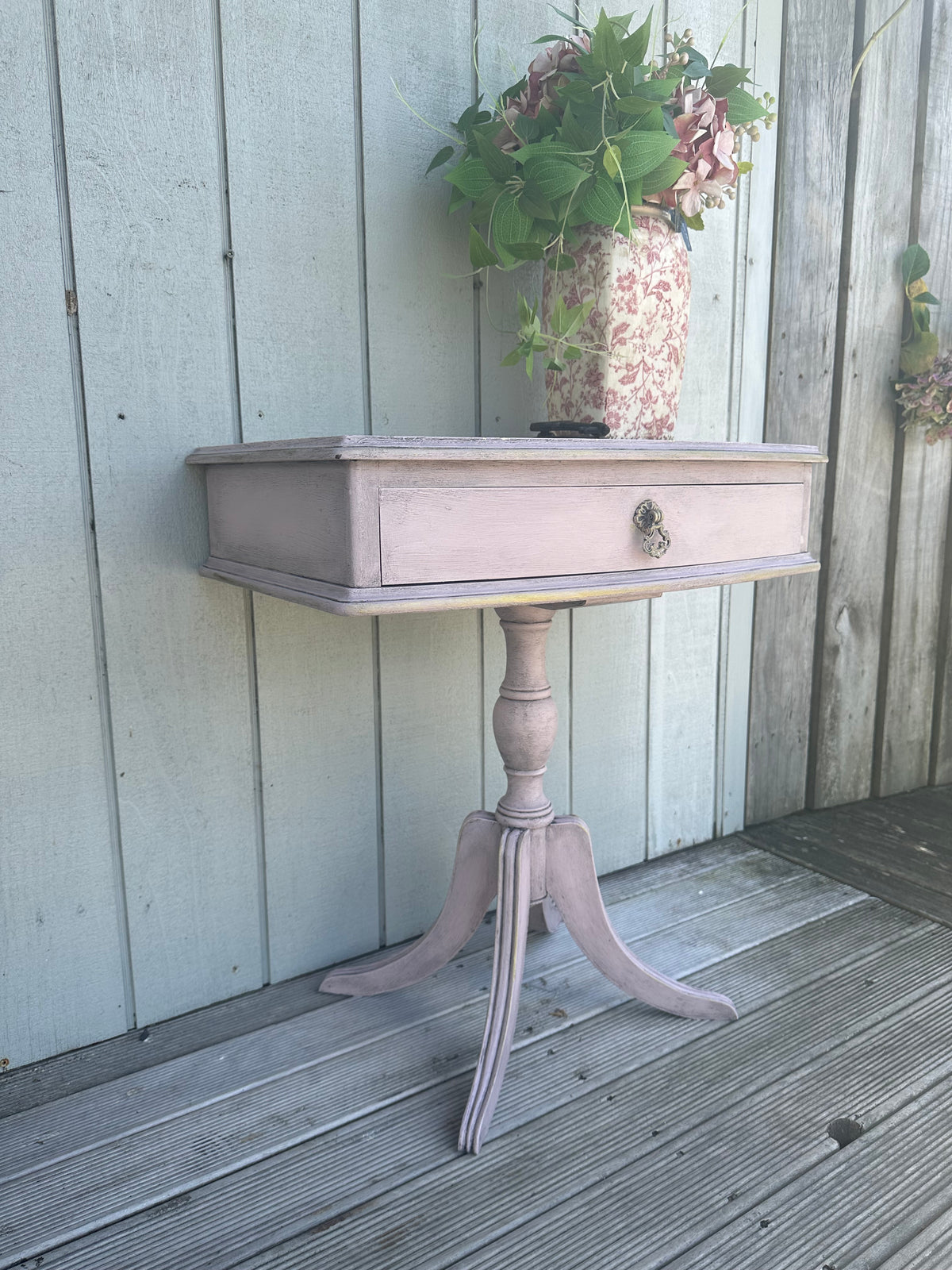 Aged French Glam Side table - Alexis Pink and Gold