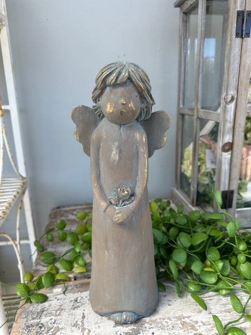 Angel Statue Rustic with flowers