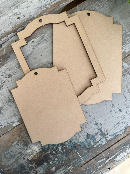 Elegant Frame 3 piece set Blank MDF shape 18cm