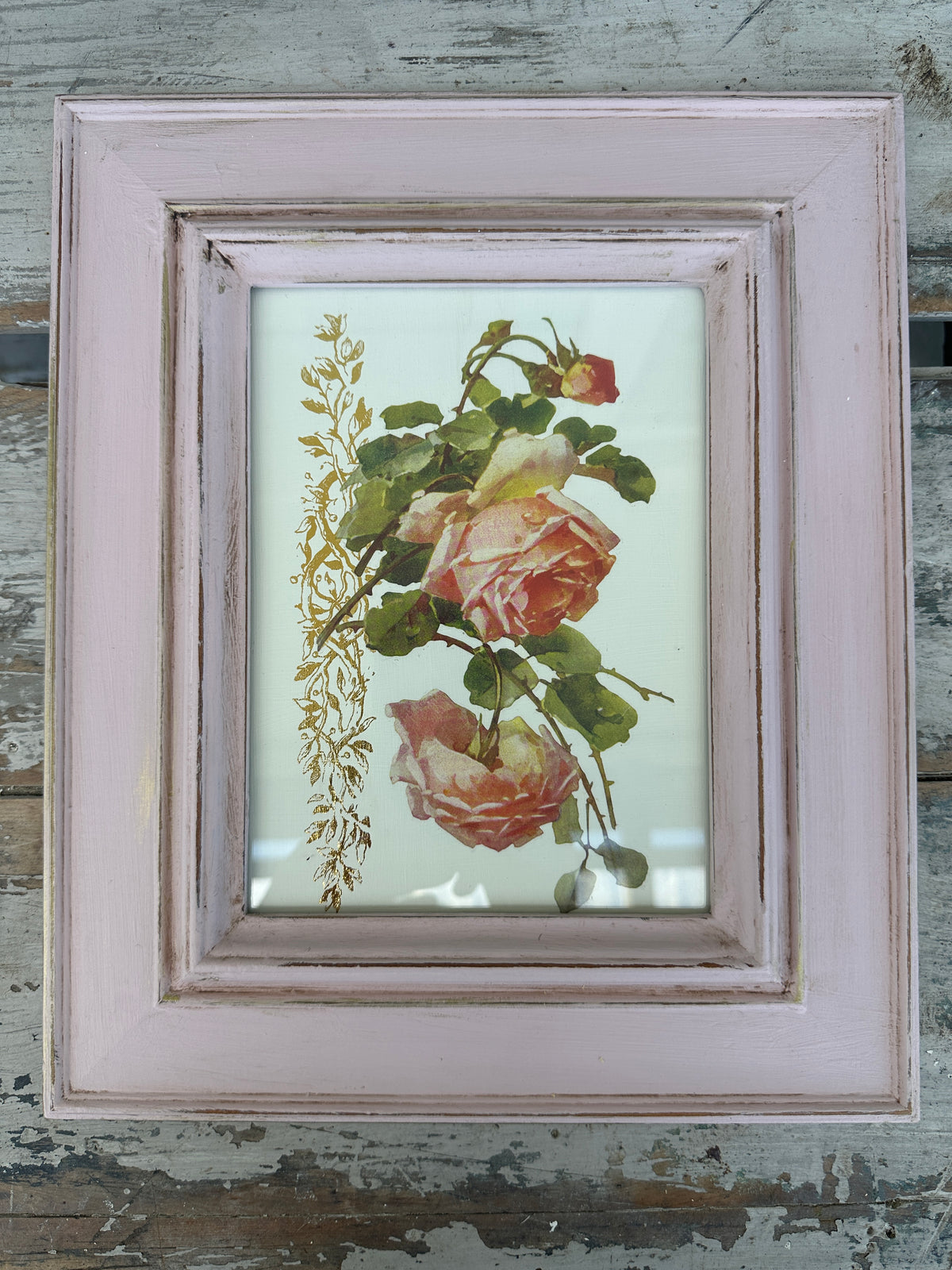 Collection of floral pictures chalk painted