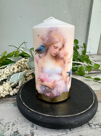 Blue Bird Girl Candle Small