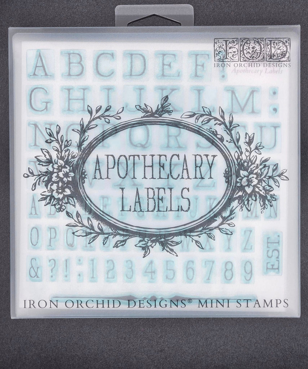 Apothecary Labels IOD Stamp 4 sheets RESTOCK JUNE