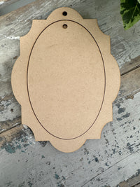Elegant Oval Frame 3 piece set Blank MDF shape 18cm