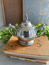 Sugar bowl ornate silver plate