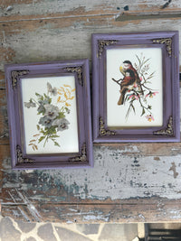 Collection of floral pictures chalk painted