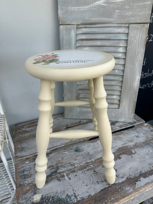 Stool table French Cream & Floral