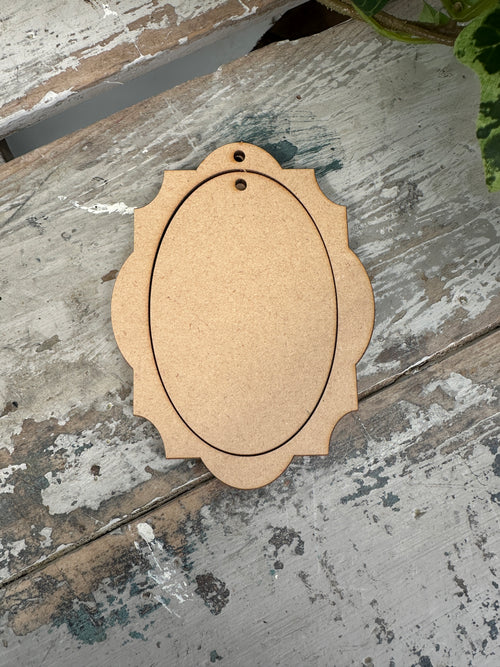 Elegant Oval Frame 3 piece set Blank MDF shape 12cm