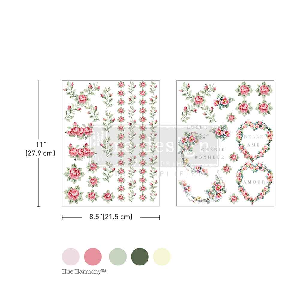 H2O transfer Nostalgic Blooms 2 sheets Redesign with Prima