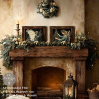 Heavenly Noel Mulberry Tissue Paper for Decoupage A4 1 sheet