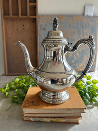 Coffee Pot tall and ornate silver plate oneida