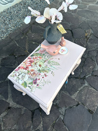 Soft Pink Floral table with handy drawer