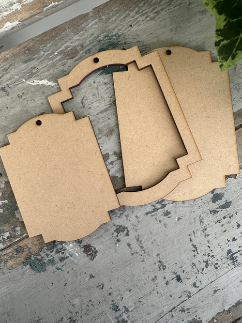 Elegant Frame 3 piece set Blank MDF shape 12cm