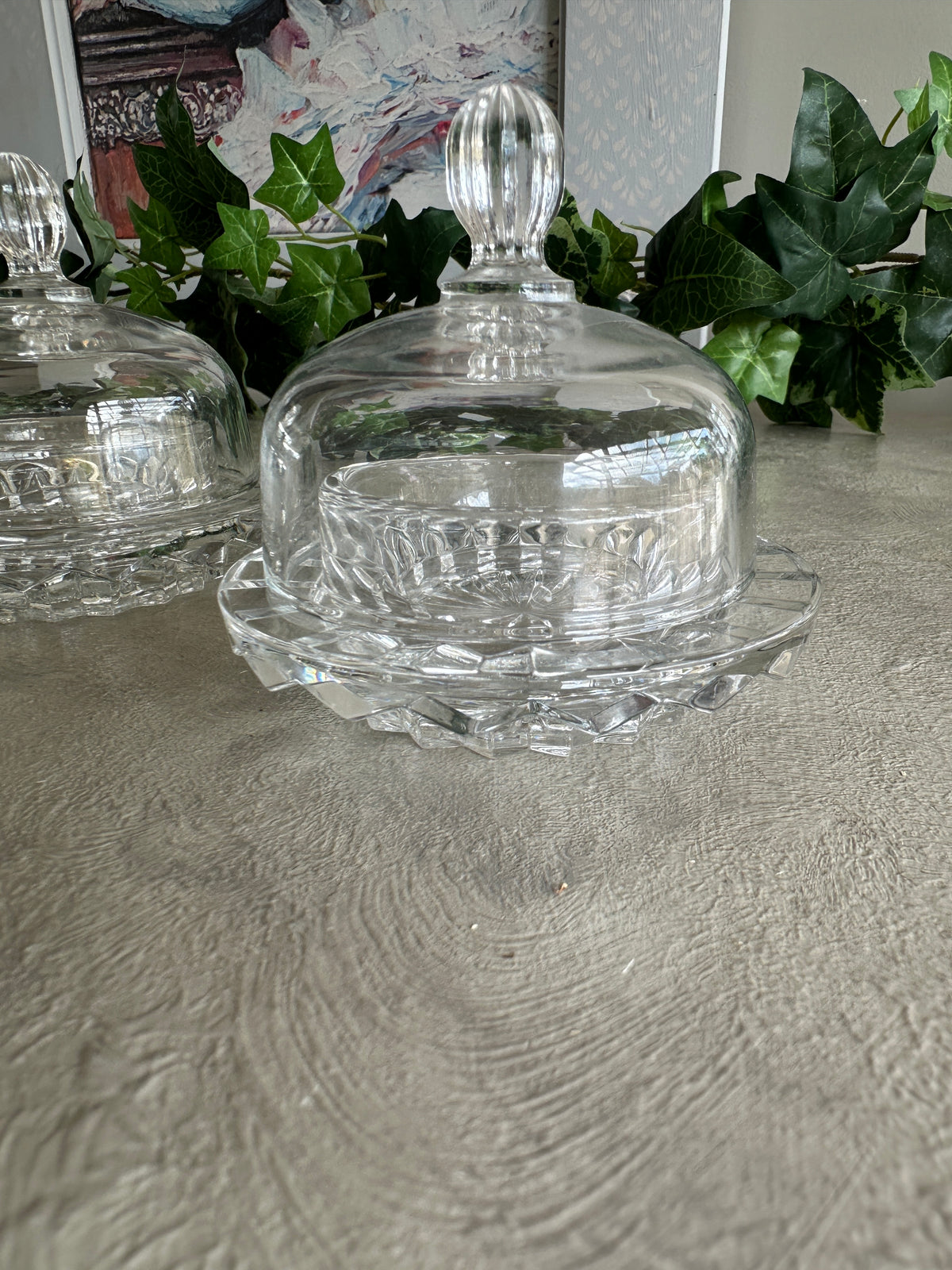 Mini glass cloche top and base