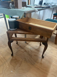 Soft Pink Floral table with handy drawer