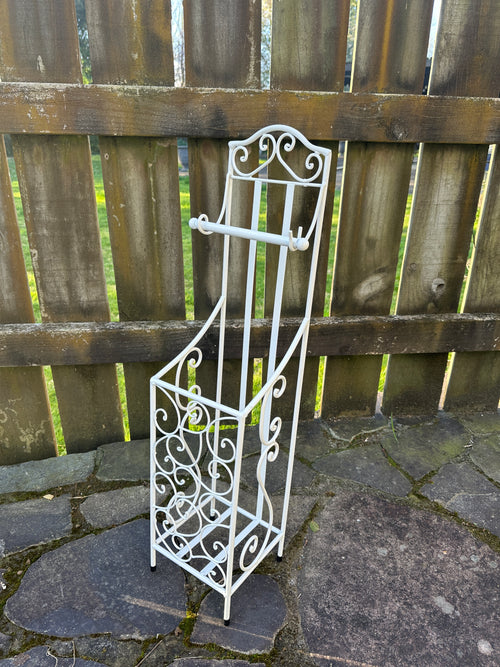 White Filigree Toilet Roll Holder Collect only
