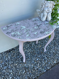 Simple Demi Lune table in Toile and Izabellars Room COLLECT ONLY