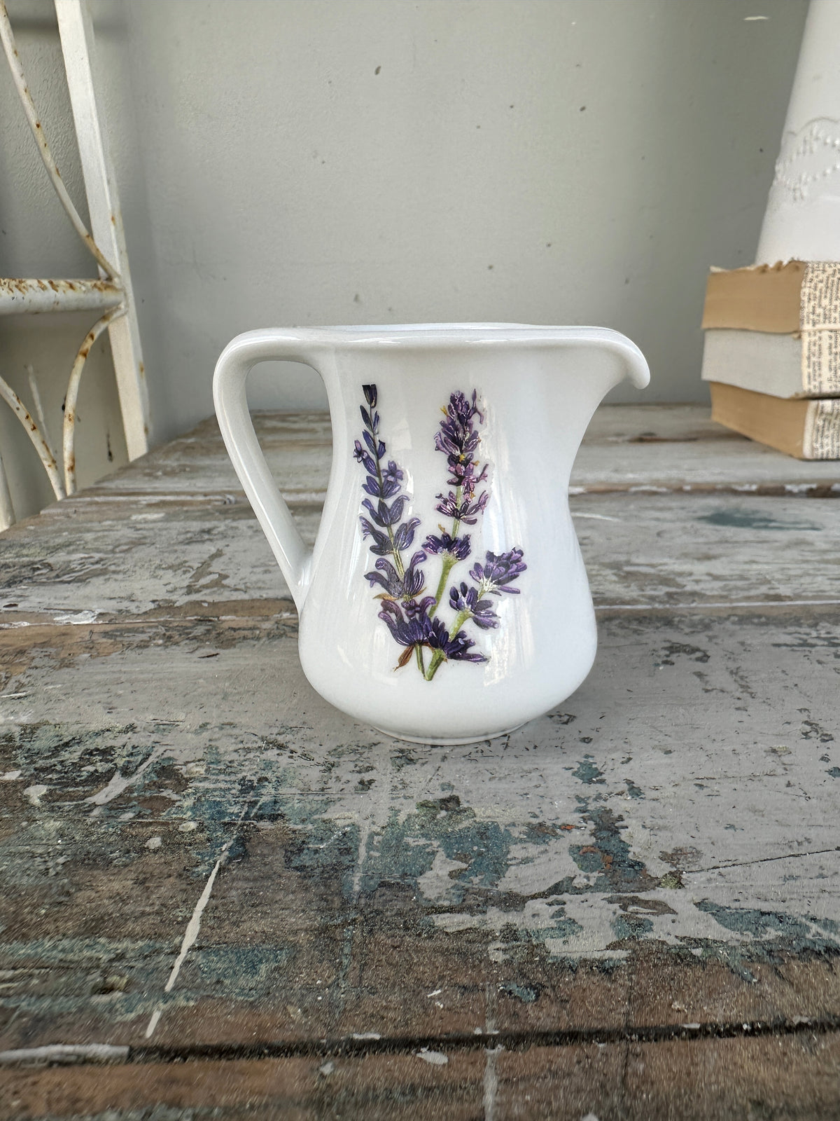 White small Jug with Lavender