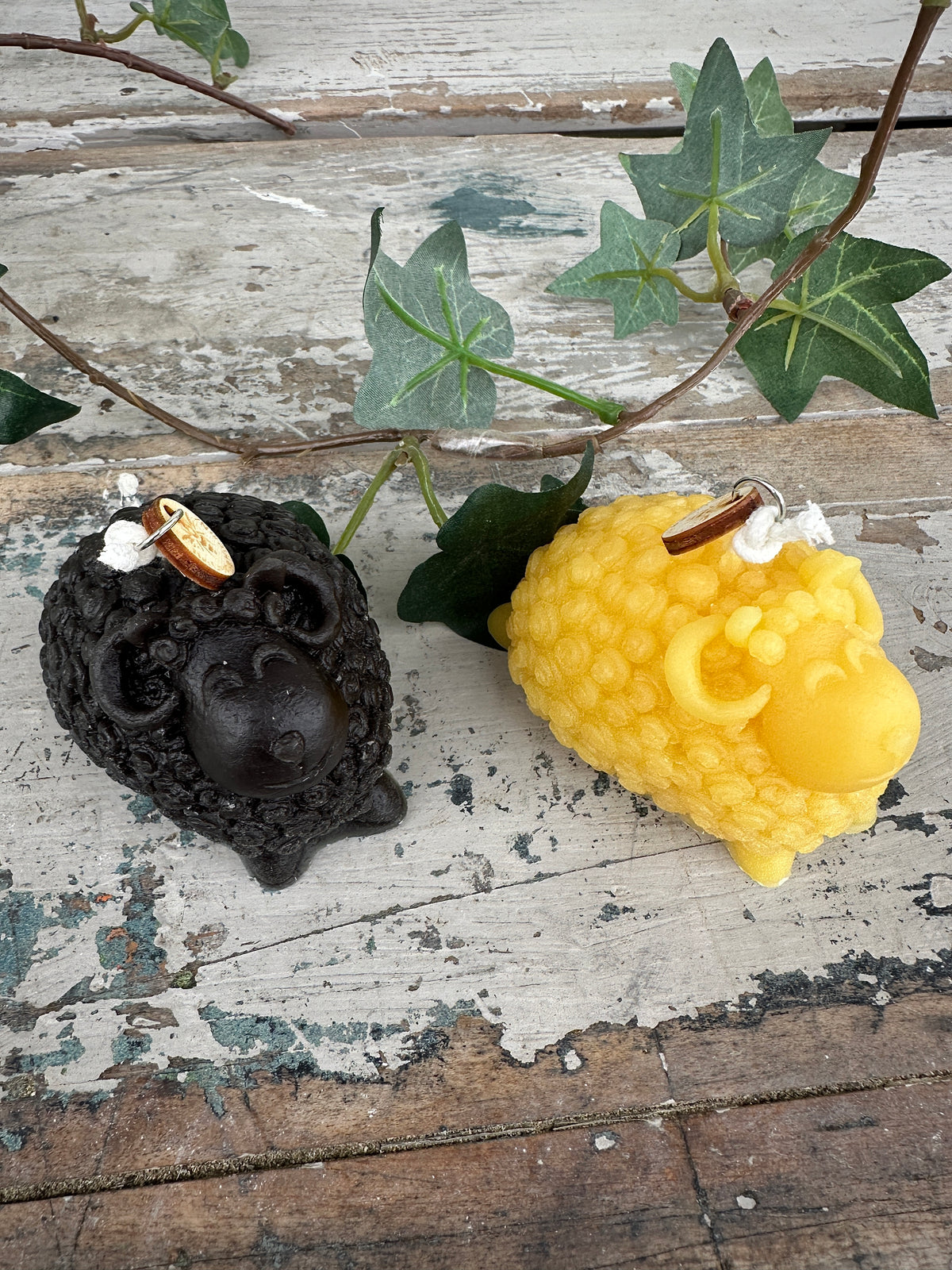 Sheep natural beeswax candle