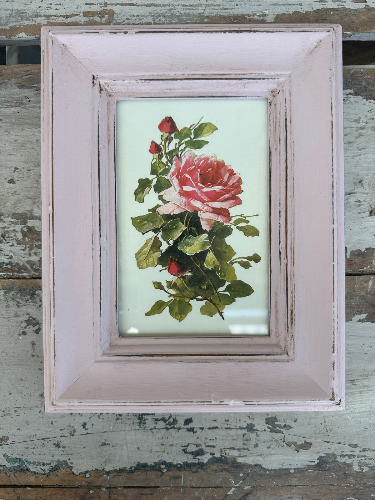 Collection of floral pictures chalk painted