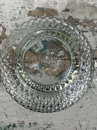 Glass bowl  with silver edging