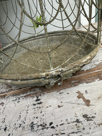 French Green-Grey metal Cloche two sizes COLLECT ONLY