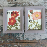 Collection of floral pictures chalk painted