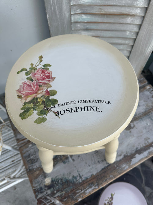 Stool table French Cream & Floral