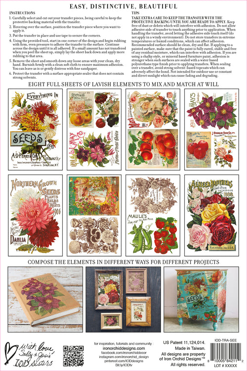 Seed Catalogue I IOD Transfer I sheets | Paint Me Vintage