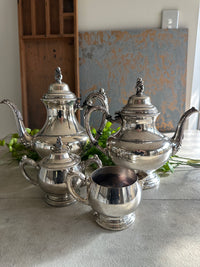 Coffee Pot tall and ornate silver plate oneida