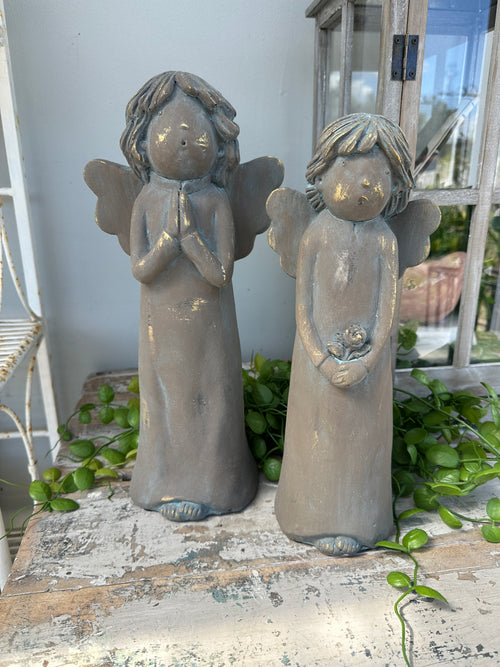 Angel Statue Rustic with flowers