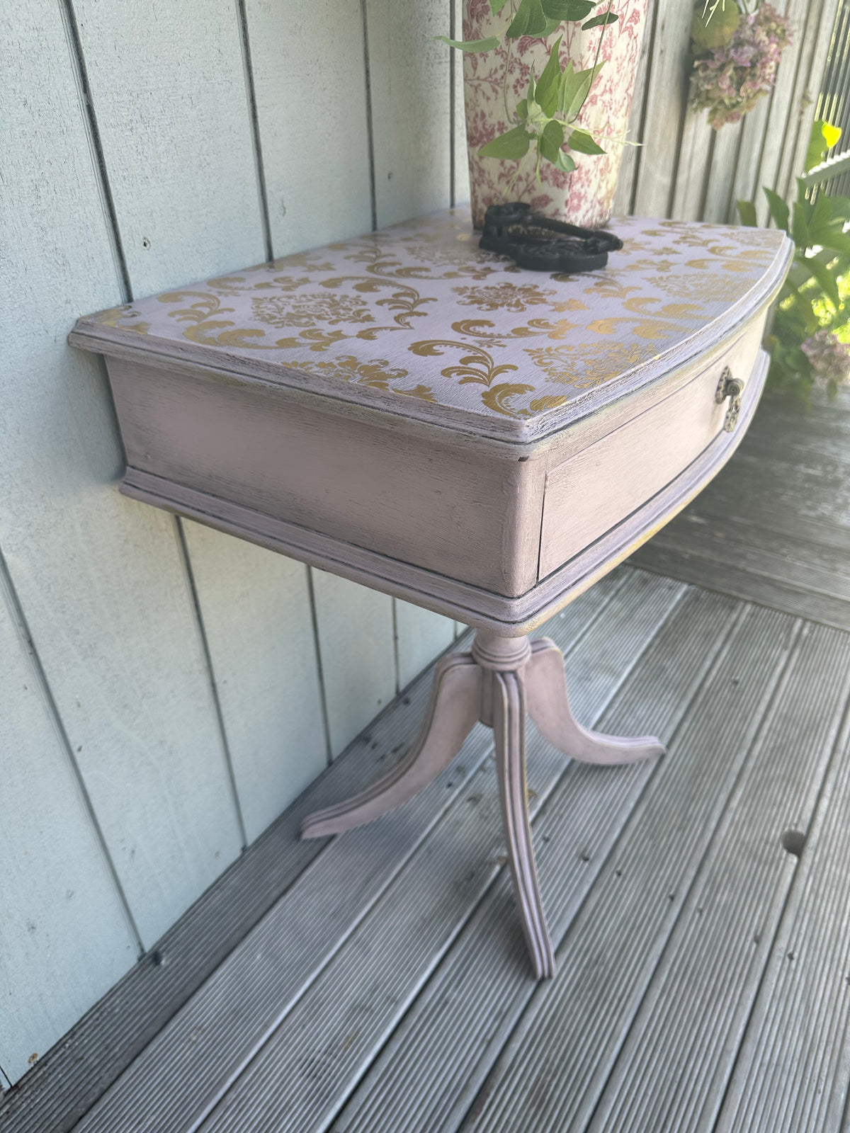 Aged French Glam Side table - Alexis Pink and Gold