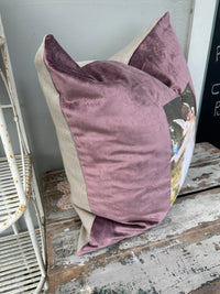 Velvet Cushion Heather Woman w Angel XL II The Villa Collection