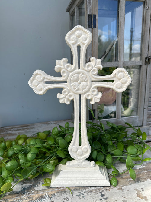 White Cross cast iron standing large