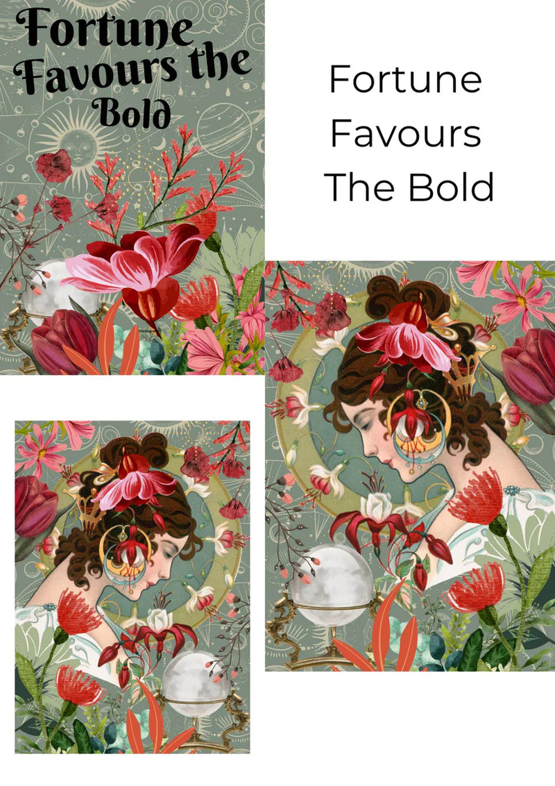 Fortune Favours the Bold Decoupage Paper set of 3