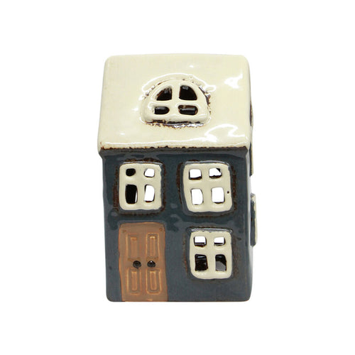 French Country Alsace Tea Light House Navy YA0054