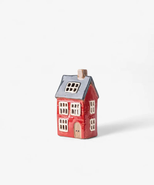 French Country Alsace Tea Light House Navy Roof ya0055