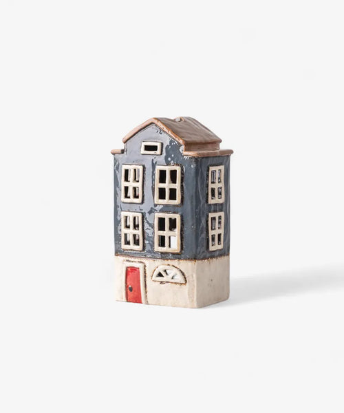 French Country Alsace Tea Light House Nordic Navy YA0056