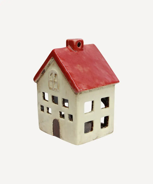 French Country Alsace Tea Light Villa Red White YA0001