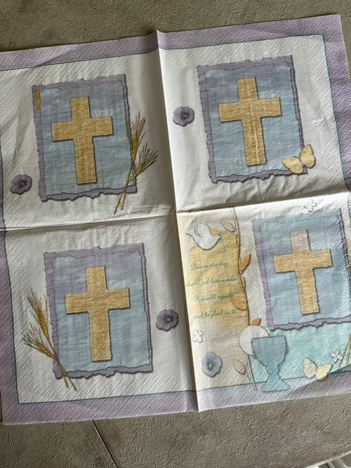 Cross & Communion Napkin for Decoupage