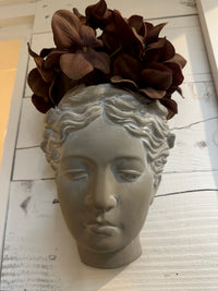 Decorative head sculpture Hanging Grecian Lady Head Vase