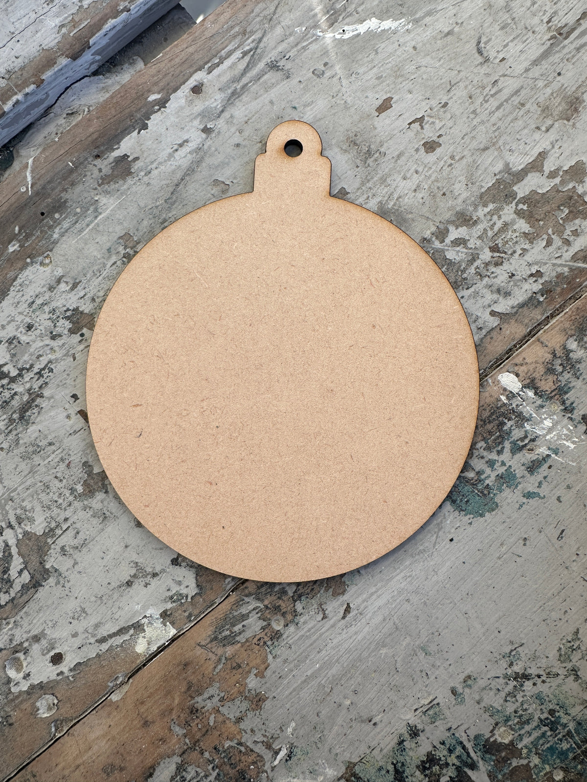 Blank MDF shape Christmas round Bauble large