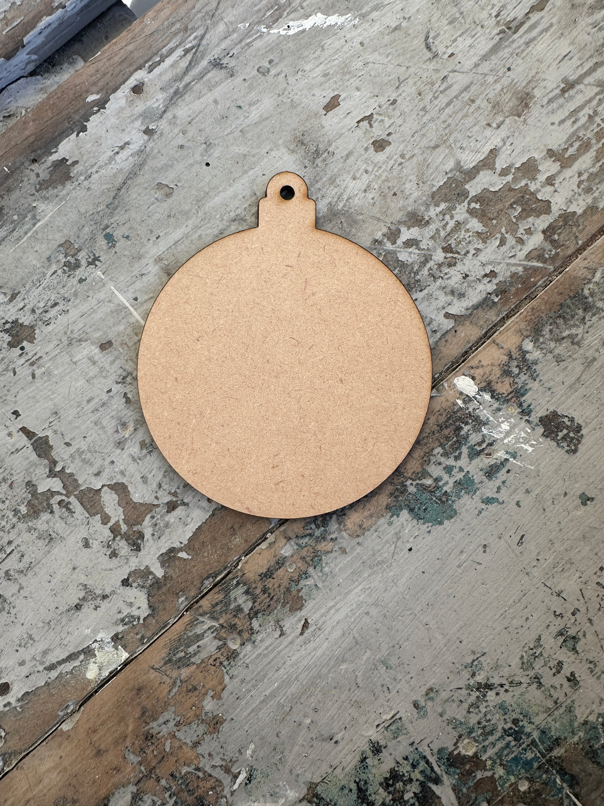 Blank MDF shape Christmas round Bauble small