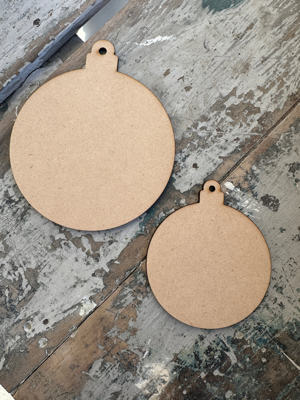 Blank MDF shape Christmas round Bauble small