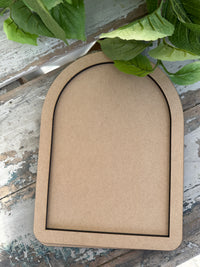 Arch with overlay Frame 2 piece set Blank MDF shape 26cm