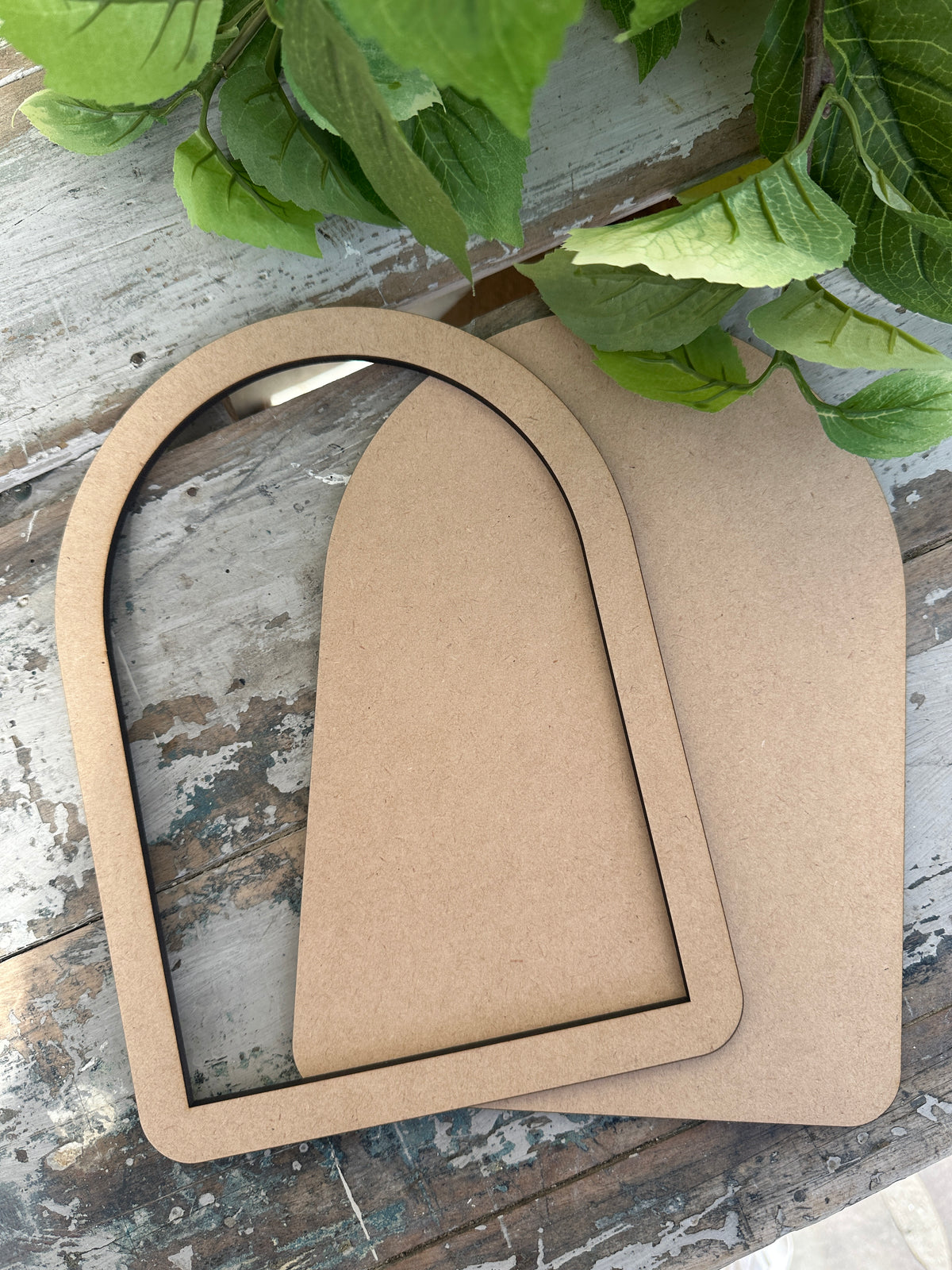 Arch with overlay Frame 2 piece set Blank MDF shape 26cm
