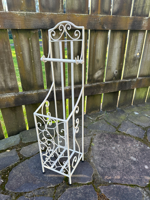 Cream Filigree Toilet Roll Holder Collect only