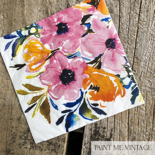 Pink Water Flowers Napkin for Decoupage