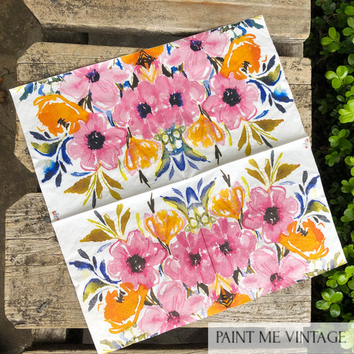 Pink Water Flowers Napkin for Decoupage